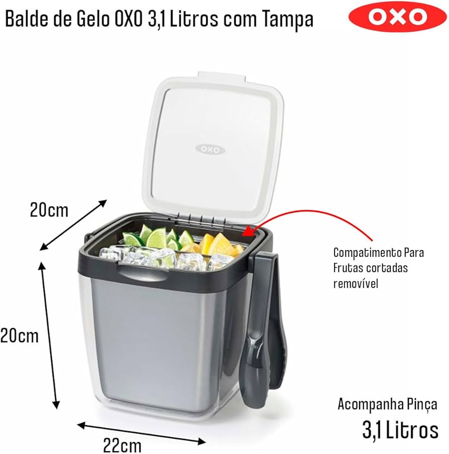 Amazon.com: OXO Good Grips Double Wall Ice Bucket with Tongs and Amazon.com: OXO Good Grips Double Wall Ice Bucket with Tongs and