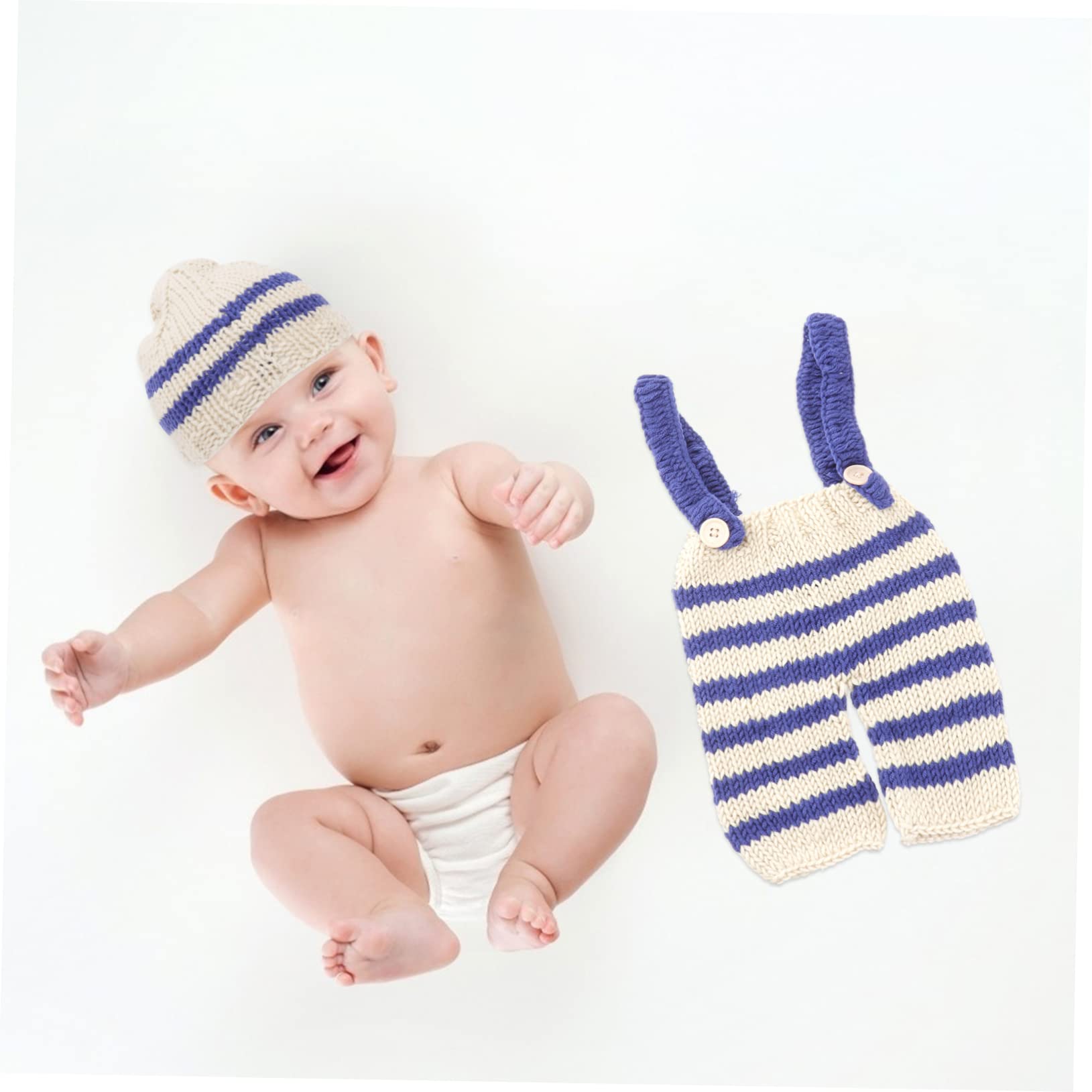 DOITOOL 3 Piezas Disfraz De Recien Nacido Sesión De Fotos De Recién Nacido Traje De Niños Accesorios De Fotografía Infantil Gorro De Punto Infantil Teje Ropa Vestidos Bebé Vestir Manual