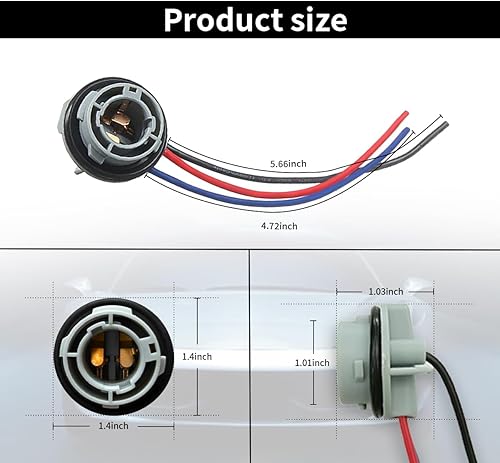 Miniatura 2 de Enchufe de enchufe de bombilla LED 1157, impermeable, señal de giro, luz de freno, arnés de luz trasera, conector de enchufe de base, accesorios