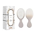 RHOS Mini Hair Brush for Women,Men and Kids, Travel Size Hair Brush for Purse & Pocket, Small Cushion Paddle Brush with Soft Bristles(1 Pack-Beige Gradient)