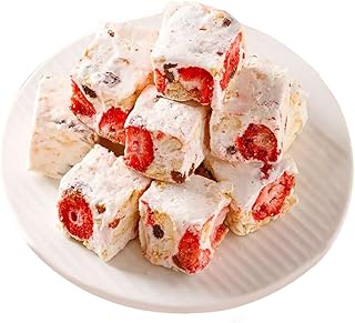 雪花酥 イチゴ味雪花酥 草莓奶芙 ほんのり甘く 風味豊かで でも柔らかくてふわふわ キャンディ フリーズドライいちご 零食小吃 甜点糕点 中華お菓子 即食饼干 (500g)