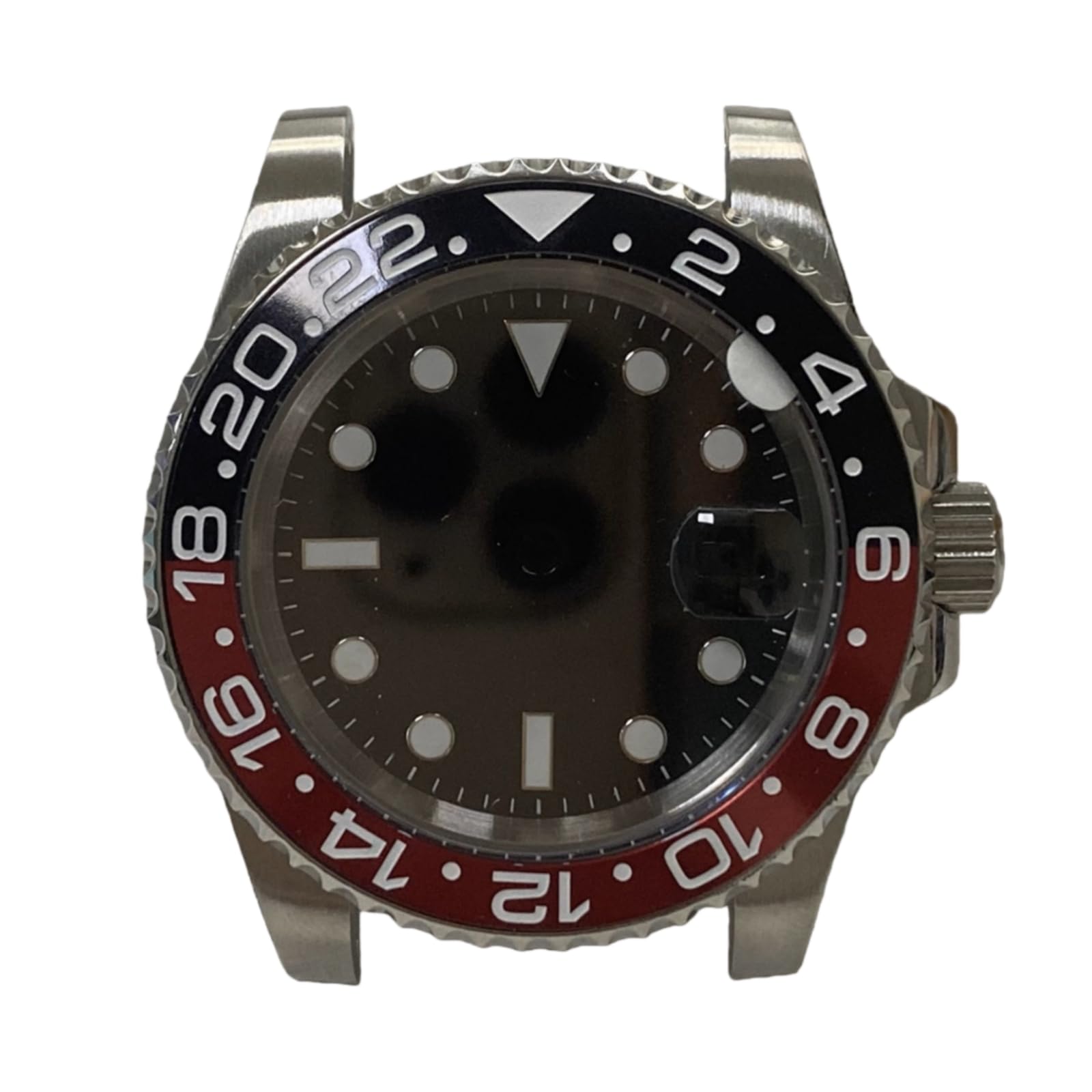Destro Stil GMT Uhrengehäuse 40mm Linke Krone Saphirglas Datumslupe 8215 3804 Automatikwerk für Rolex Submariner