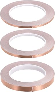 Rebower Copper Foil Tape Conductive Adhesive, [for EMI Shielding, Electrical Repairs, Stained Glass, Paper Circuits, Grounding] - 5/32" 1/4" 1/2"/98ft