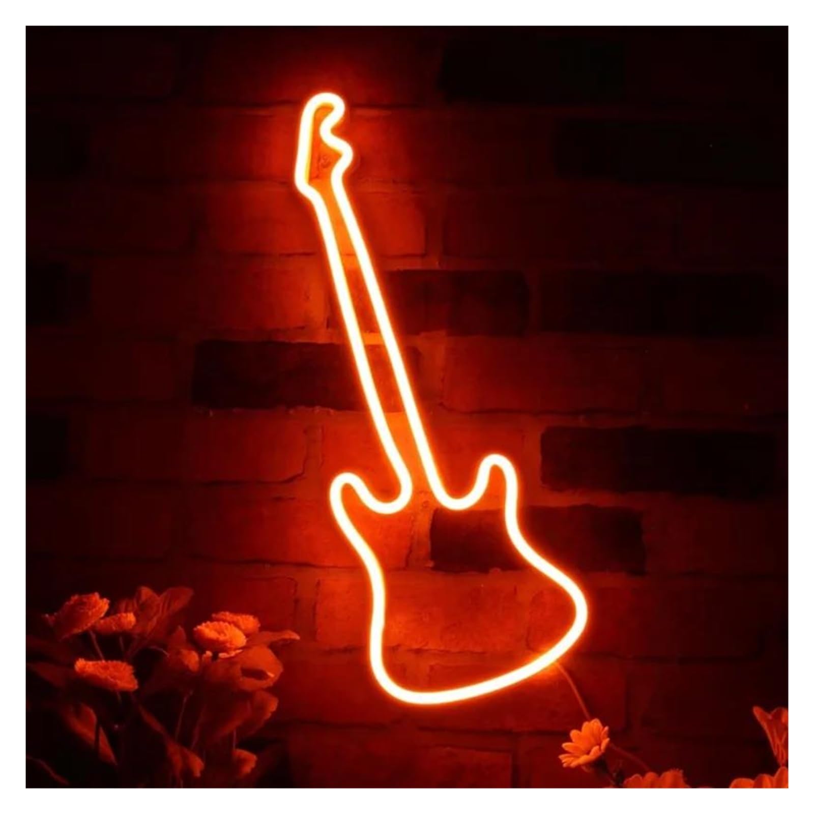 Shouxi A Sign Lamp Guitar Neon Sign Light For Music Room Studio Bar Brithday Wall Decor Dimmable Usb Powered Night Lamp 39.7Cmx14.2cm(A)