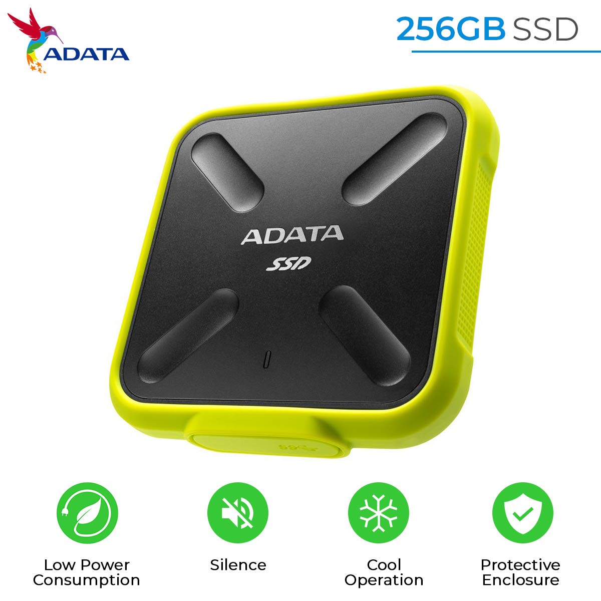 (未使用･未開封品)　ASD700-256GU3-CYL [256GB ポータブルSSD SD700 USB 3.1 IP68 防塵/防水 耐衝撃 イエロー] qdkdu57 Amazon | ASD700-256GU3-CYL [256GB ポータブルSSD SD700 USB 3.1 IP68