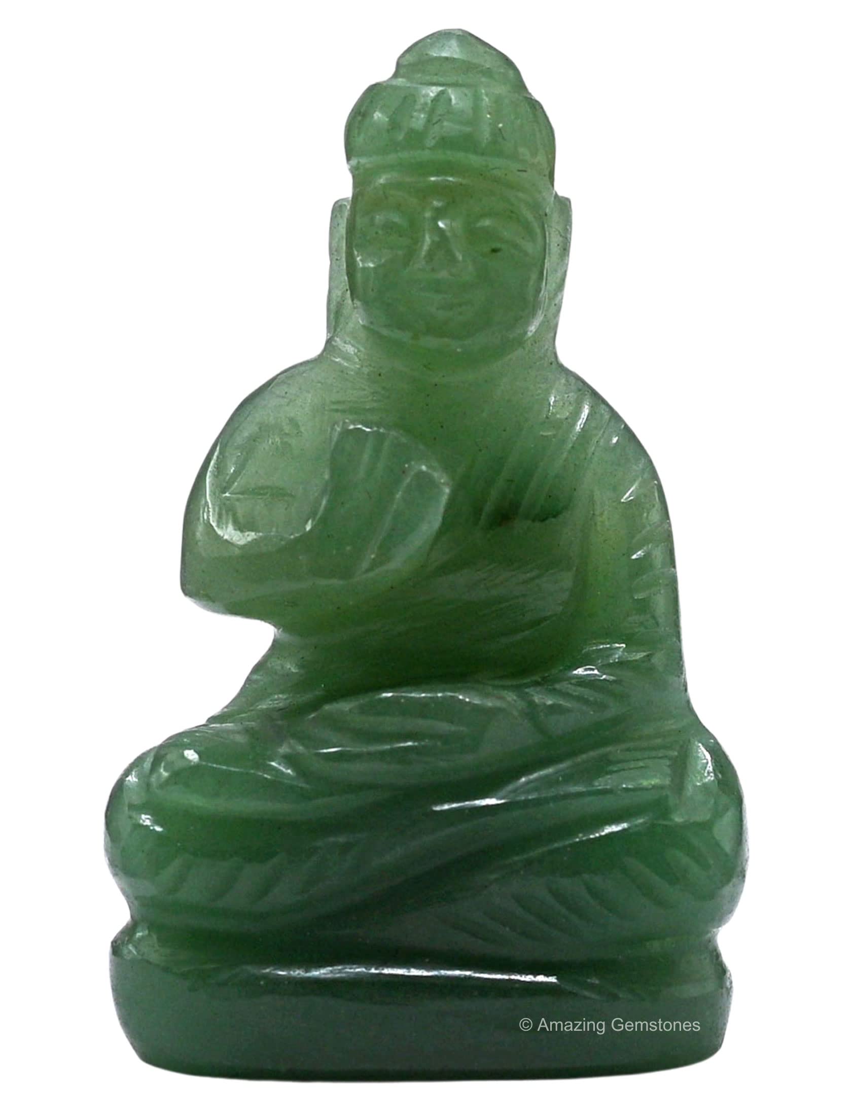 Green Aventurine Crystal Buddah Statue for Home - Breathing Buddha Decor Statue Figurine for Zen - Adornos Decoraciones Para Salas de Casa