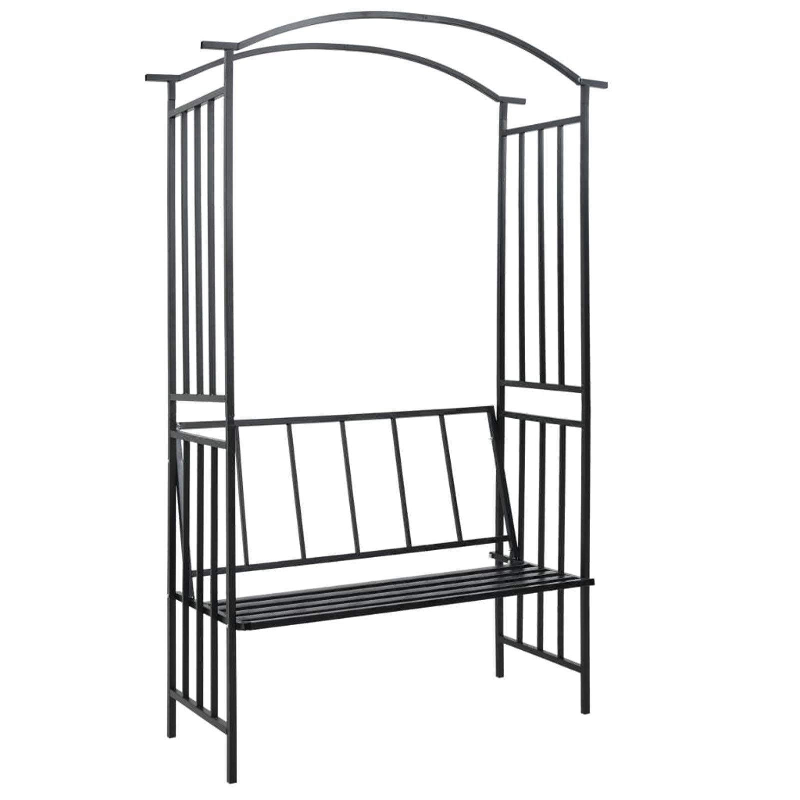 Arche de jardin en fer forgé robuste treillis haut de gamme noir