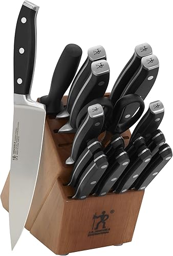Vista 13 de Henckels Juego de cuchillos Forged Premio de 18 piezas, color cereza