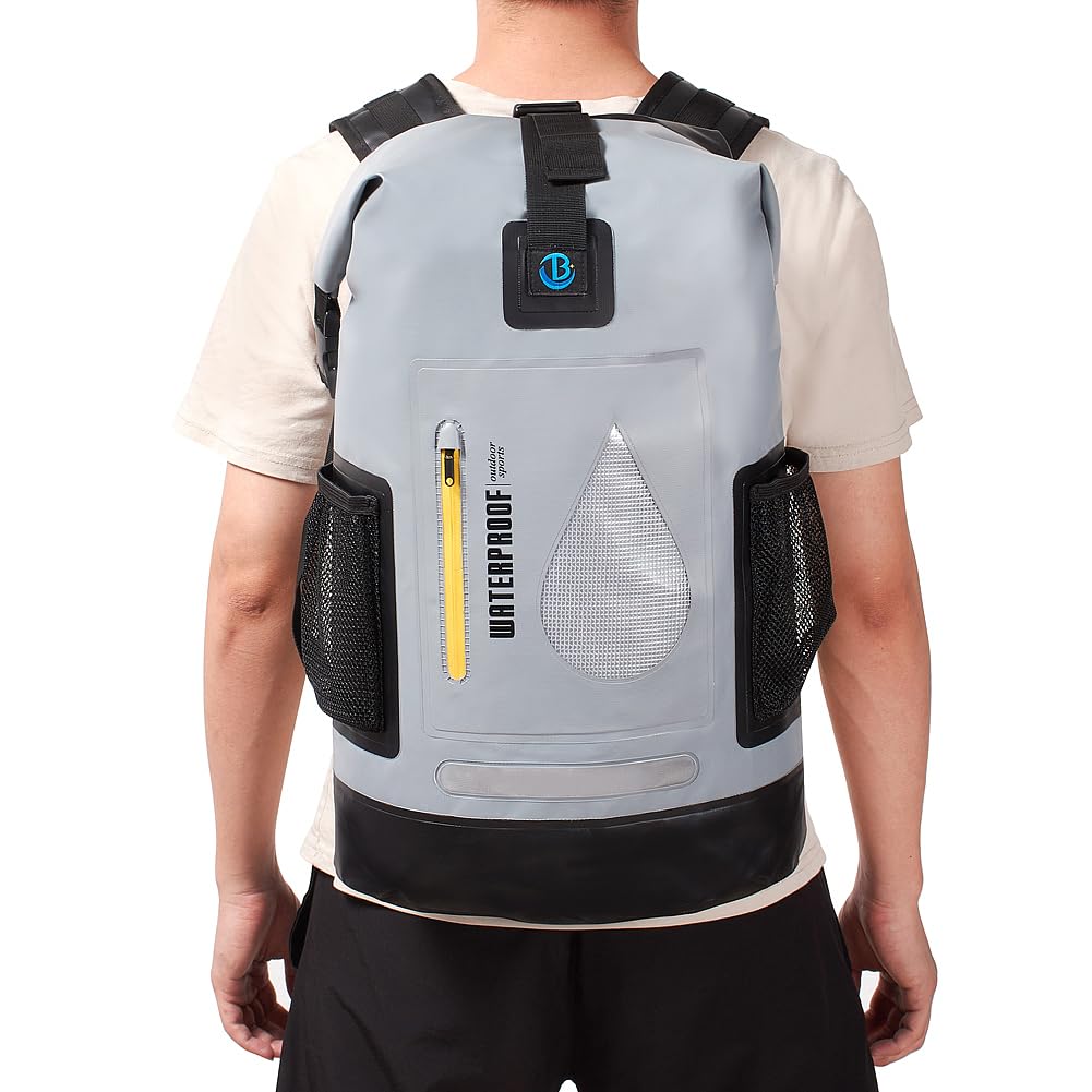 Sac à dos étanche de 30 L pour la natation, la pêche, le surf, le rafting, le bateau, le kayak, le canoë, livré avec un petit sac étanche de 2 L