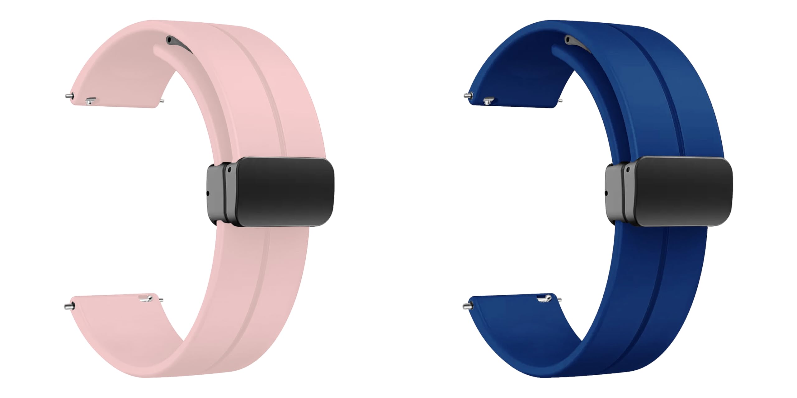ACM Combo Pack Watch Strap Silicone Belt Magnetic Clasp 20mm compatible with Garmin Vivomove Style Smartwatch Sports Hook Band-image-11