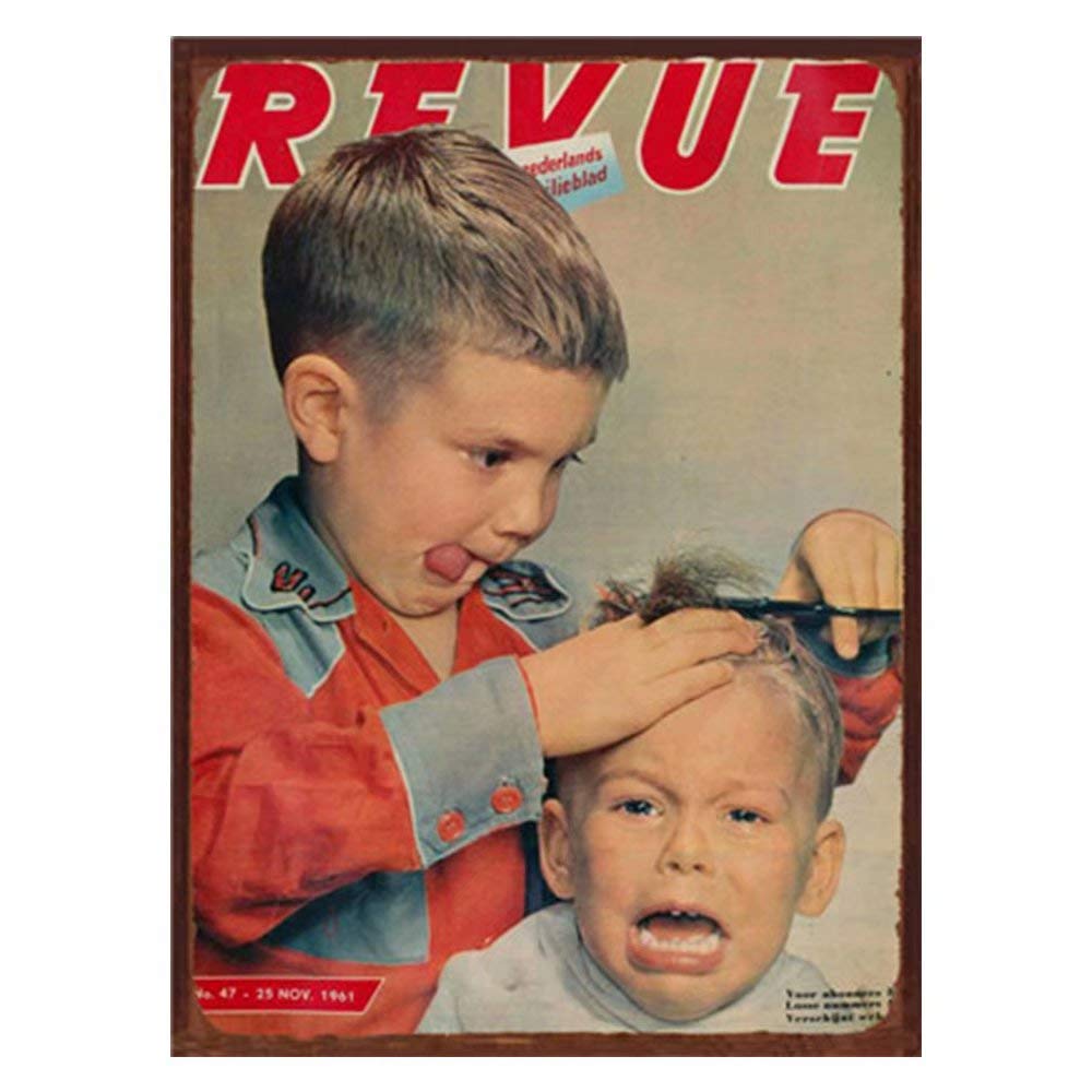 Vintage Retro Metal Tin Signs for Barber Poster Barbershop Metal Poster for Bar Cafe Garage Wall Decor Barber Shop Decoration 8x12 Inch