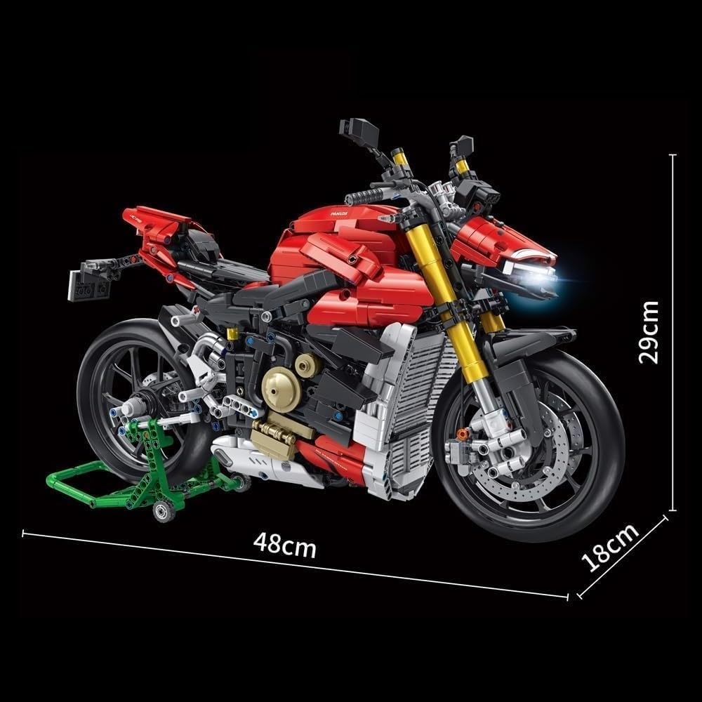DelightCube Tecnica, set di mattoncini da costruzione per moto, MOC, modello supermoto per bambini adulti, 1985 pezzi tecnica da corsa moto blocchi da costruzione (88015F)