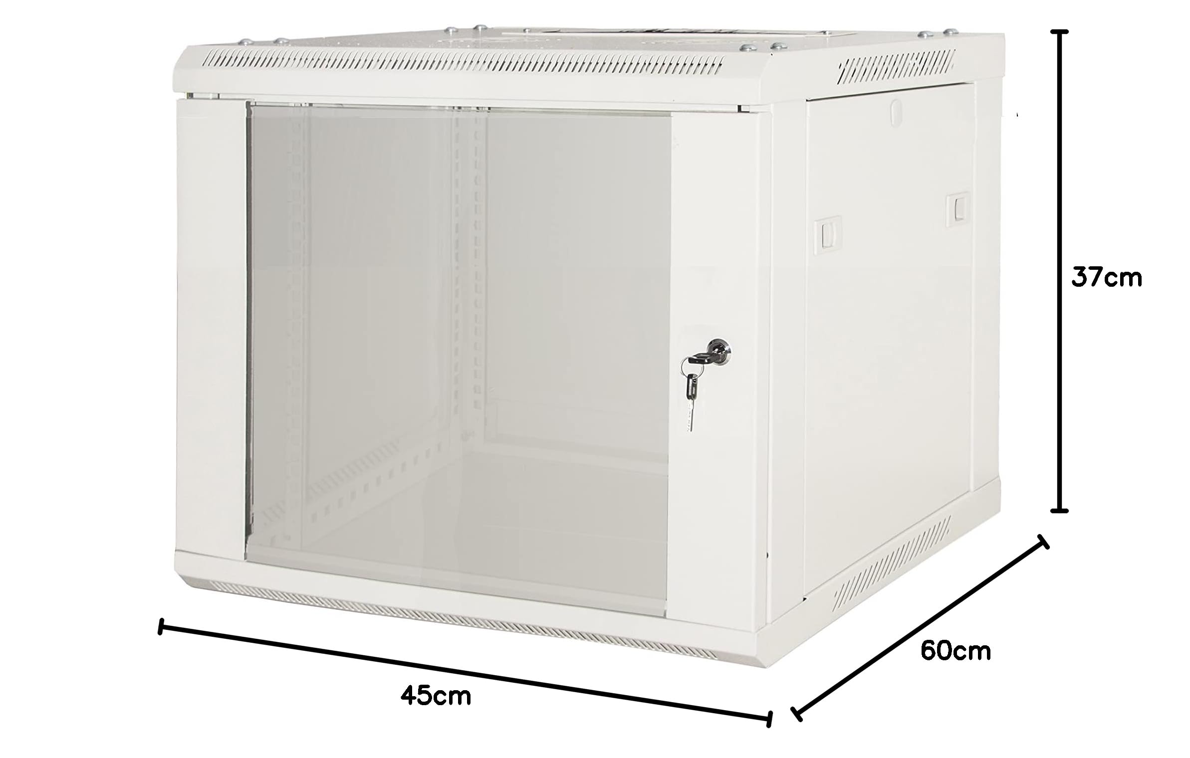 LINK LK1906UGF - Armadio Rack 19" da Muro 6U – 370x600x450 mm, Grigio, Porta in Vetro, Disassemblato, per Server, Switch e Apparecchiature IT