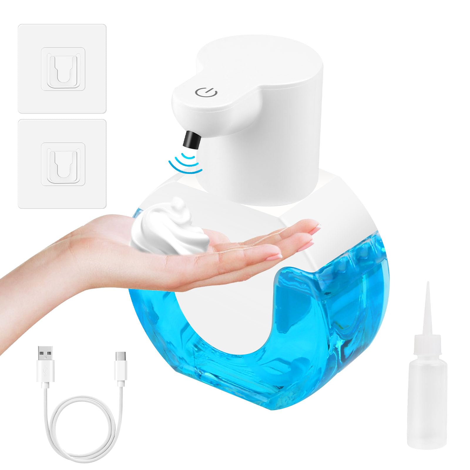 TNOMSNO Automatic Soap Dispenser, IPX5 Waterproof 4 Levels Adjustable with Infrared Sensor Wall Soap Dispenser, Automatic Bathroom Soap Dispenser for Kitchen, Bathroom, Hotel