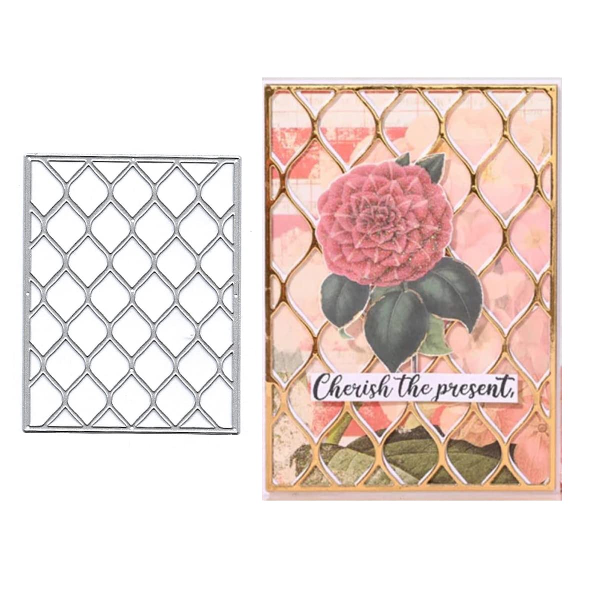 Matrice de découpe rectangle grille en métal pour scrapbooking et carterie