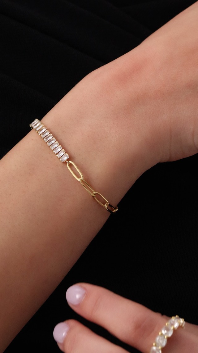 Amazon.com: PAVOI Rhodium Plated Paperclip Tennis Bracelets | Link