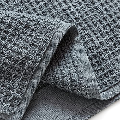 Softerry Waffle Bath Towel Set - 100% Soft Cotton - Plush And Extra Absorbent - Luxury Hotel & Spa Quality - Fade Resistant - Eco-Friendly (Space Gray, Set Of 8) #TOP2