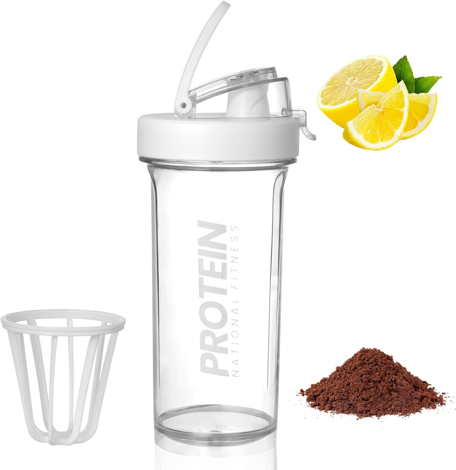 Protein Shaker Bottle 500ml, Protein & Supplement Shaker Bottle, Leak Proof Flip Flop Lid Shake Bottle Mixer, BPA Free Protein Shake Bottle, Plastic Shaker Bottle, Sports Supplements Shaker Cup