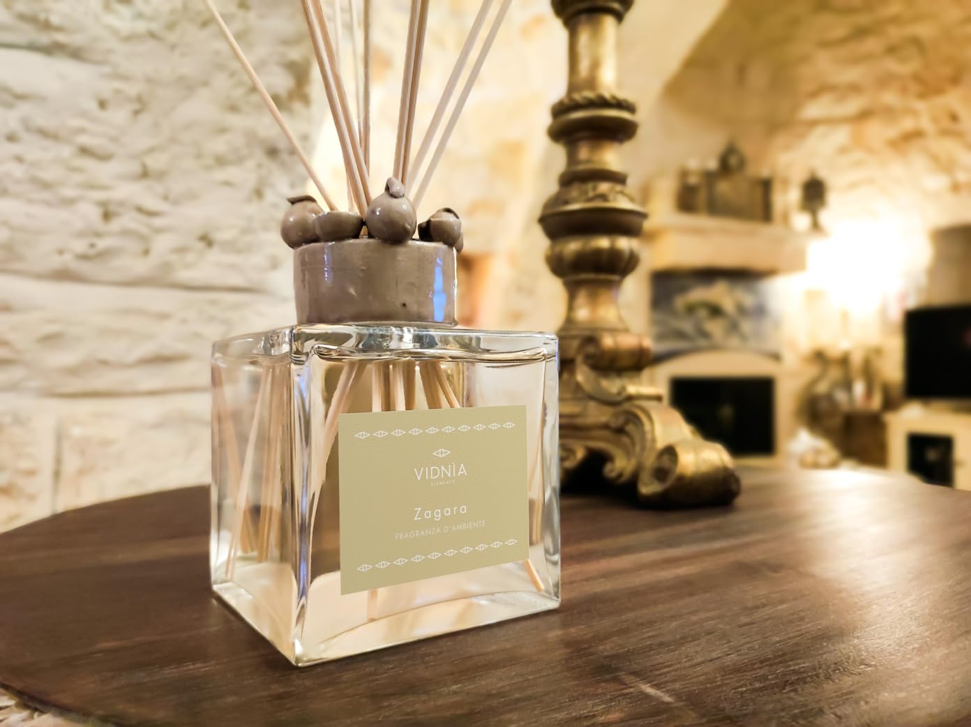 Elements - Zagara con Ghiera - Profumatore Ambiente - Diffusore Aromi con Bastoncini - Made in Italy - Puglia (200 ml)