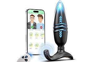 Thrusting Anal Vibrator Prostate Massager Controlled by Bluetooth App & Remote
