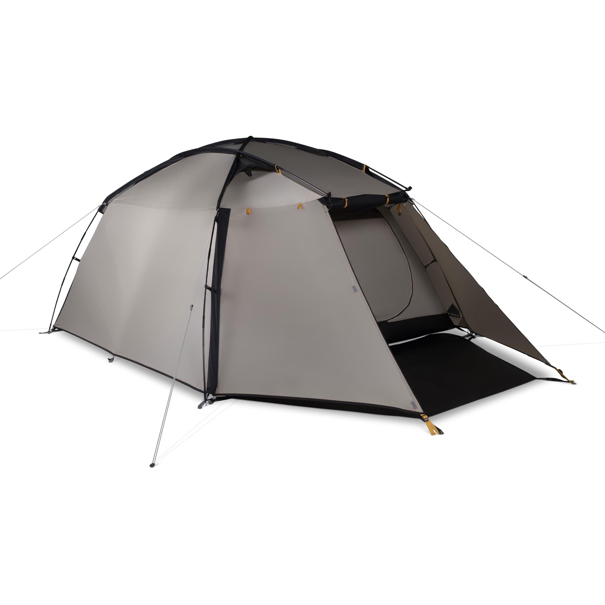 KAMPA Mossborn Camping Tent – Lightweight Wild Camping Tent with Dual Doors, Bathtub Groundsheet, Porch Arear, 75D Flysheet & Pole Frame - Hiking, Backpacking, Trekking (Mushroom, 3 Person)
