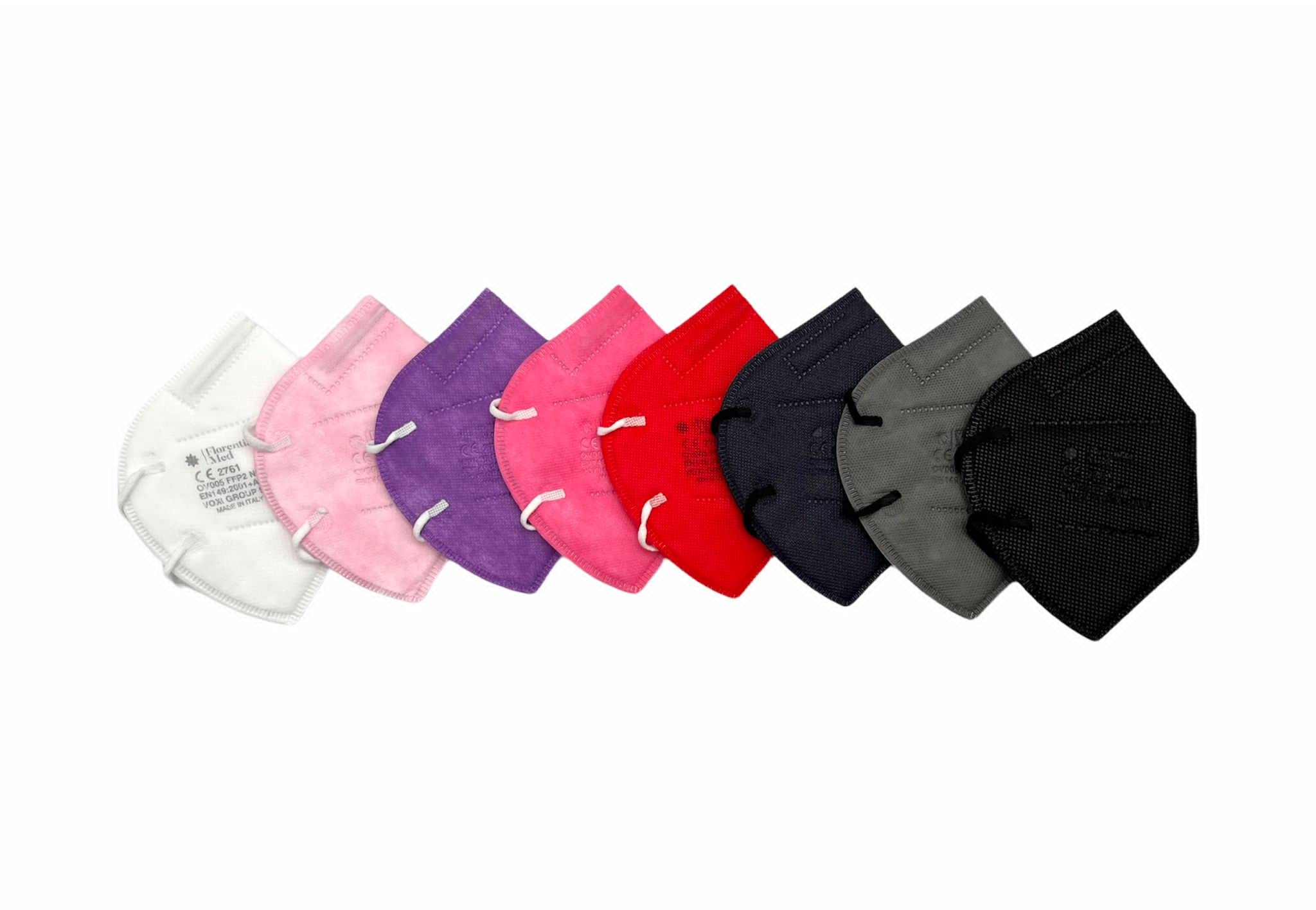 Florentia Med Mascherine FFP2 Bianco MADE IN ITALY Certificate CE Categoria DPI: III, Conformi EN 149:2001 + A1:2009. Box Da 50 Pezzi Confezionate E Sigillate Singolarmente