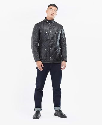 Barbour International Duke Waxed Jacket Navy MWX2140NY