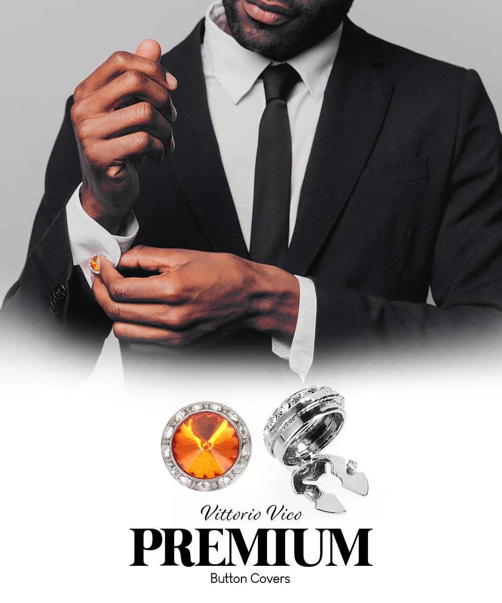 Vittorio Vico Button Cover (Orange/Silver)