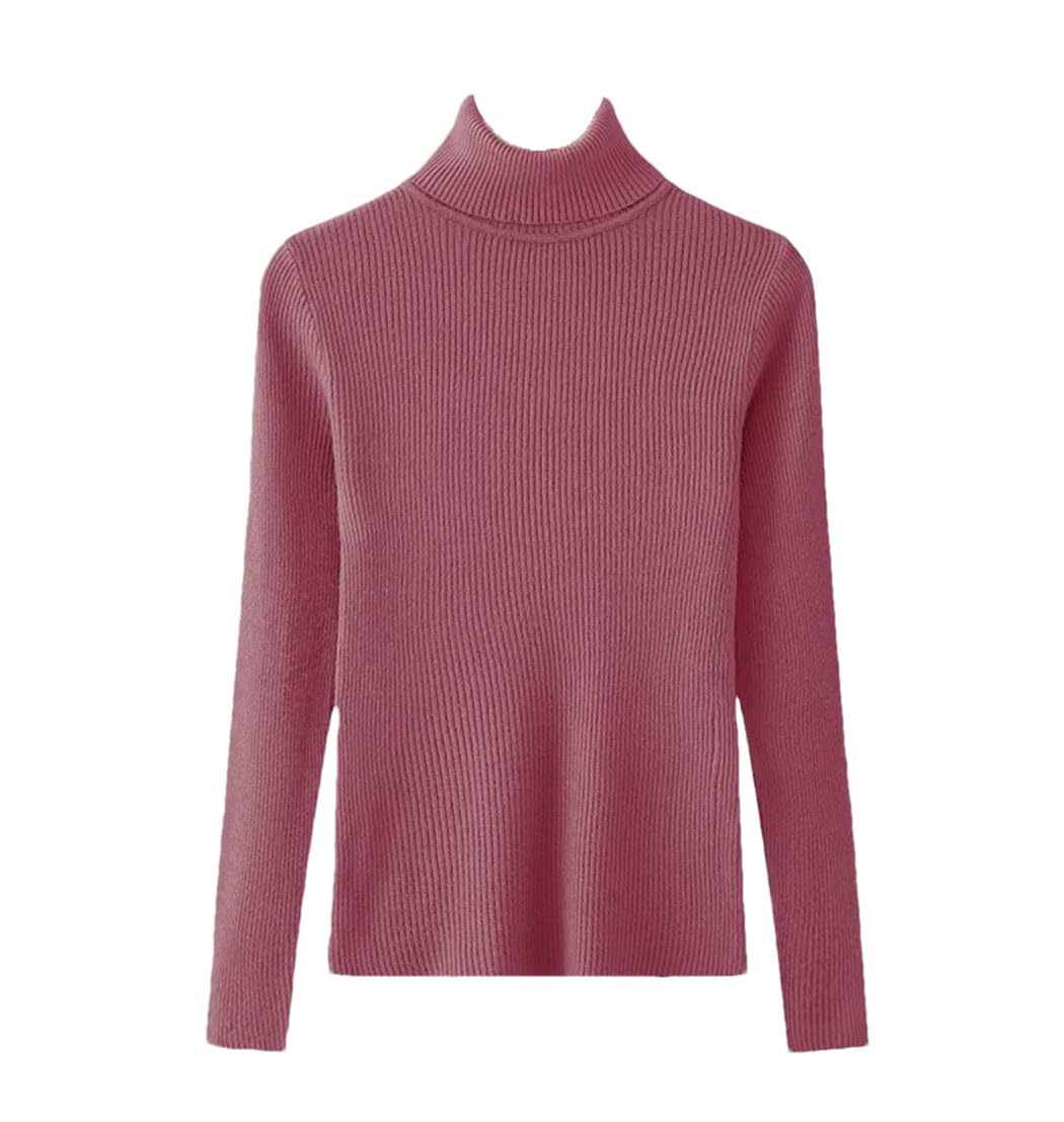 Maglione da donna a collo alto elastico di base invernale maglione nero lavorato a maglia pullover autunnale coreano caldo pullover