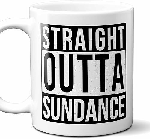 Miniatura 1 de Straight Outta Sundance USA Souvenir Coffee Mug. Funny, I Love City Gift For Men Women Birthday Mothers Day Fathers Day Christmas. 11 Ounces.