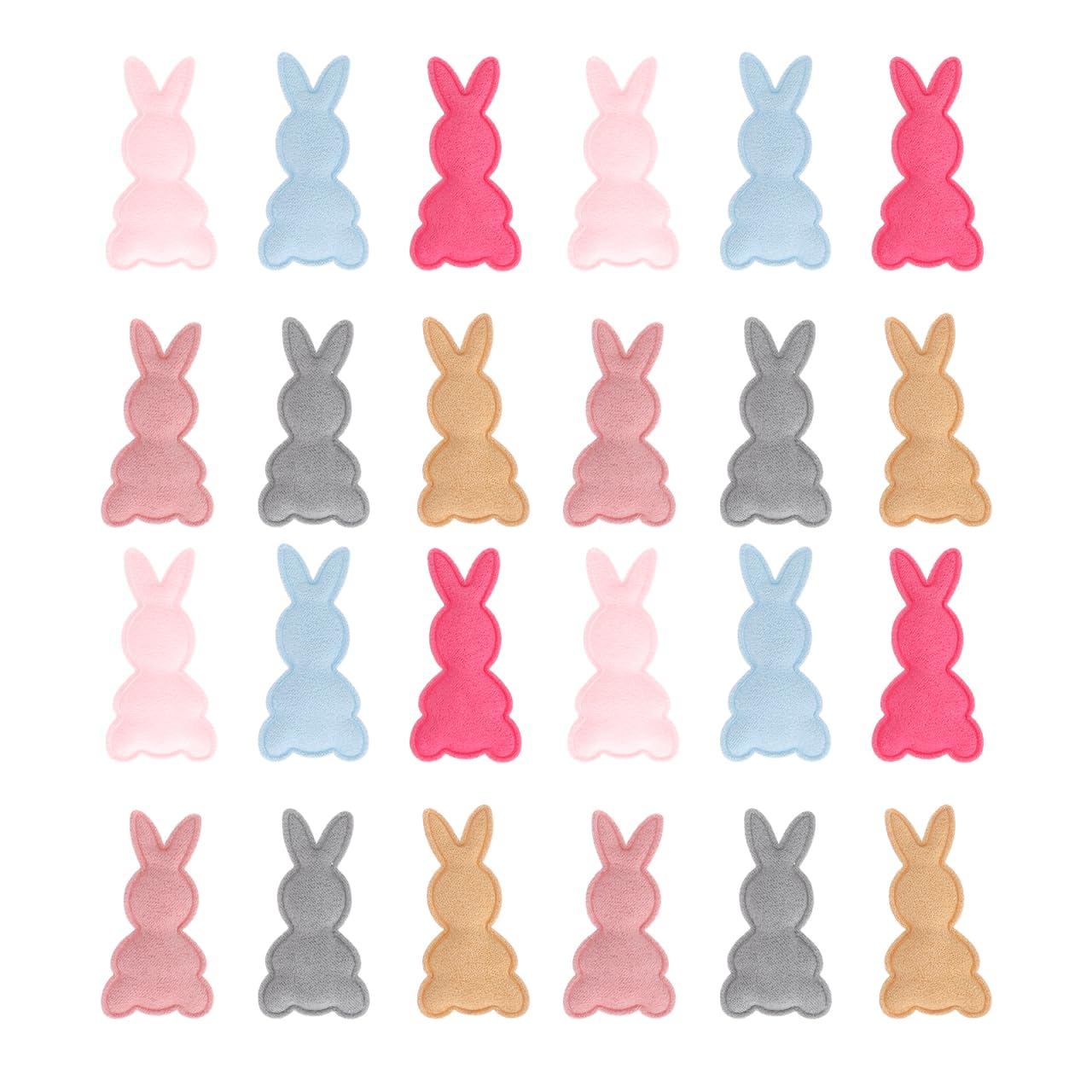 50pcs Cute Rabbit Iron on Patches, Bunny Sew Appliques Repair Patch DIY Crafts for Hair Cilp Clothes Hat Shirt Bag Jeans Jacket Decorations