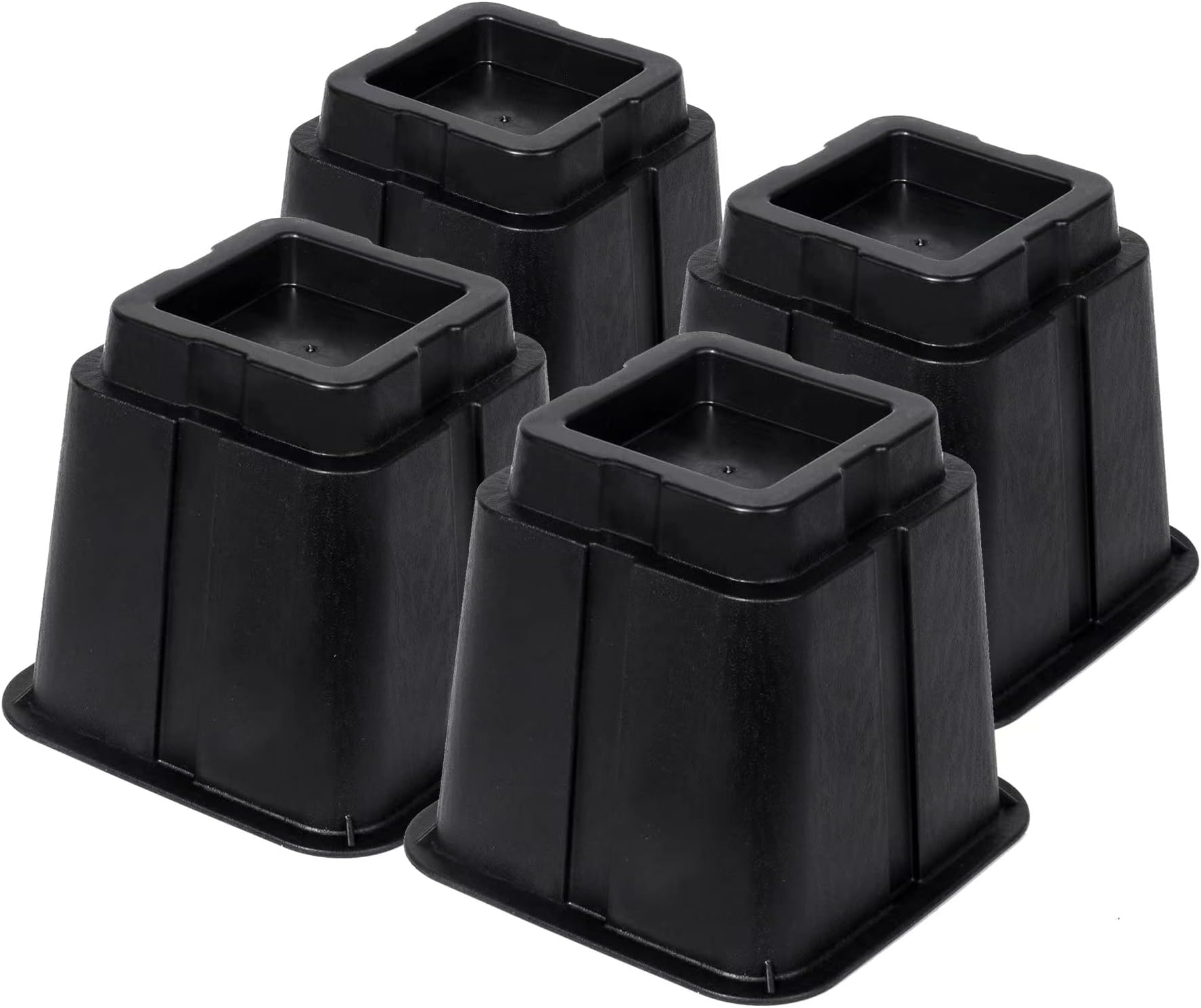 Hiflora 5 Inch Bed Risers, Heavy Duty Furniture Riser Square Dorm Lifts for Couch Table Desk Sofa Chair Stackable/Anti-Skid/Wear-Resistant/Adjustable Bed Riser,4 Pack