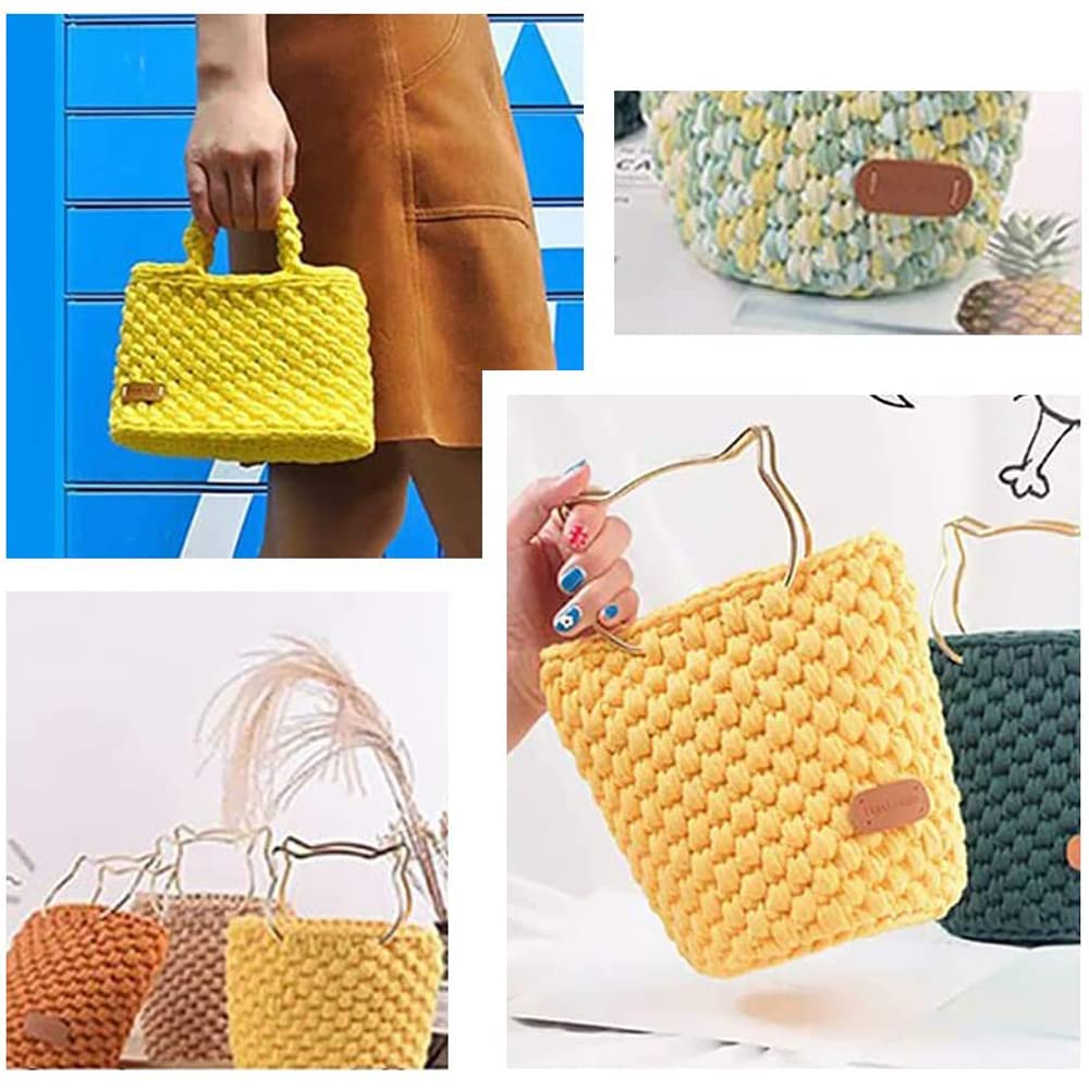Set van 4 haakzakbodems, PU-leren onderkant van de tas, onderkant van de tas van kunstleer, gehaakte tas met gaten, voor handtas, schoudertas, knutselaccessoires (22 x 10 cm