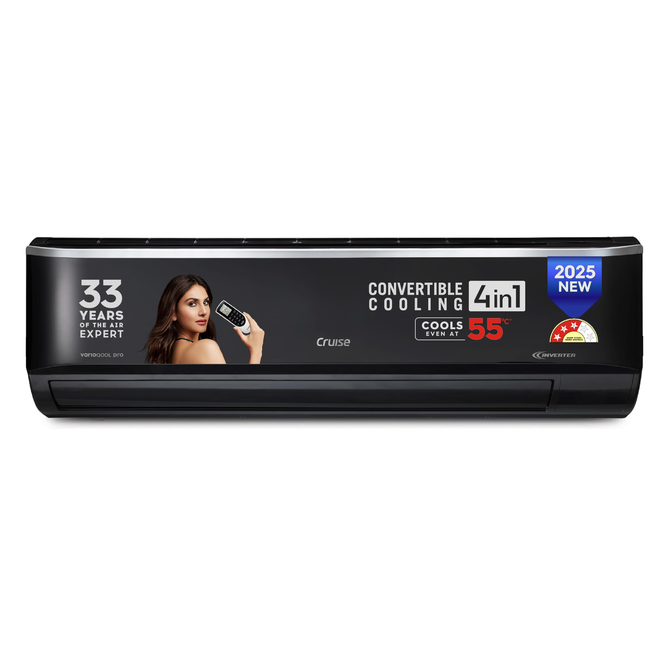 Cruise 1.5 Ton 3 Star Inverter Split AC (CWCVBL-VP3F183BL, Piano Black)