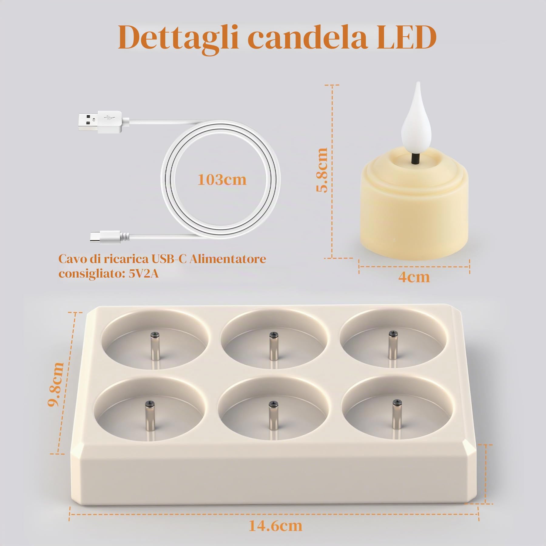 Forever Speed 12 Pezzi Candele LED Ricaricabili con Stazione di Ricarica e Telecomando, Lumini LED Elettriche Flameless Candele per Decorazione per Feste, Matrimonio, Regali
