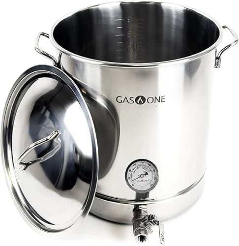 GasOne 10 Gallon Stainless Steel Home Brew Kettle Pot Pre