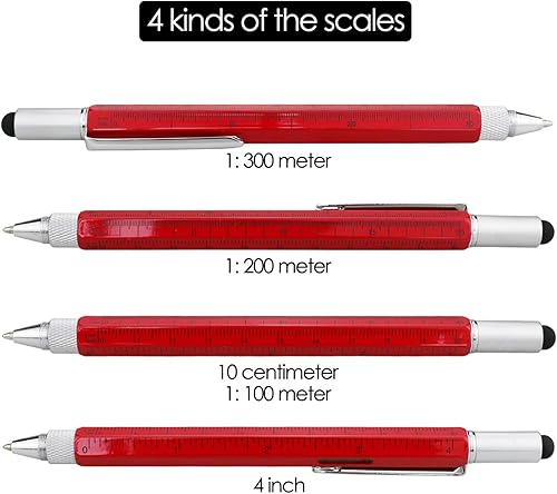 Miniatura 4 de HeTaoCat Gifts Multi Tech - Bolígrafo de herramientas 6 en 1, bolígrafo de destornillador con regla, medidor de nivel, bolígrafo de tinta negra