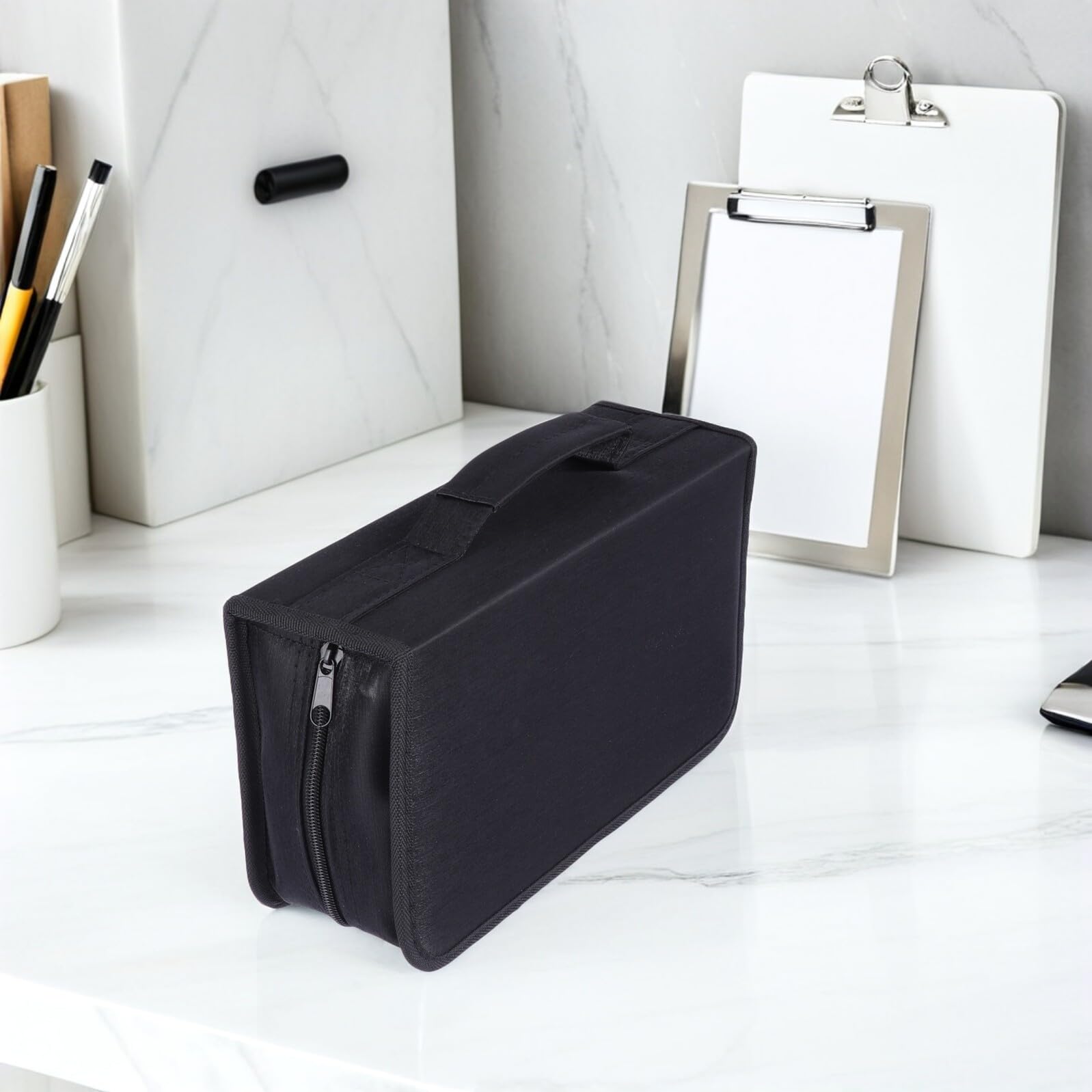 Custodia per Dischi CD/Dvd 2 Pezzi Capacità 128 Supporti Organizer per Custodie Trasparente Porta CD da Viaggio Resistente per Casa Ufficio e Auto