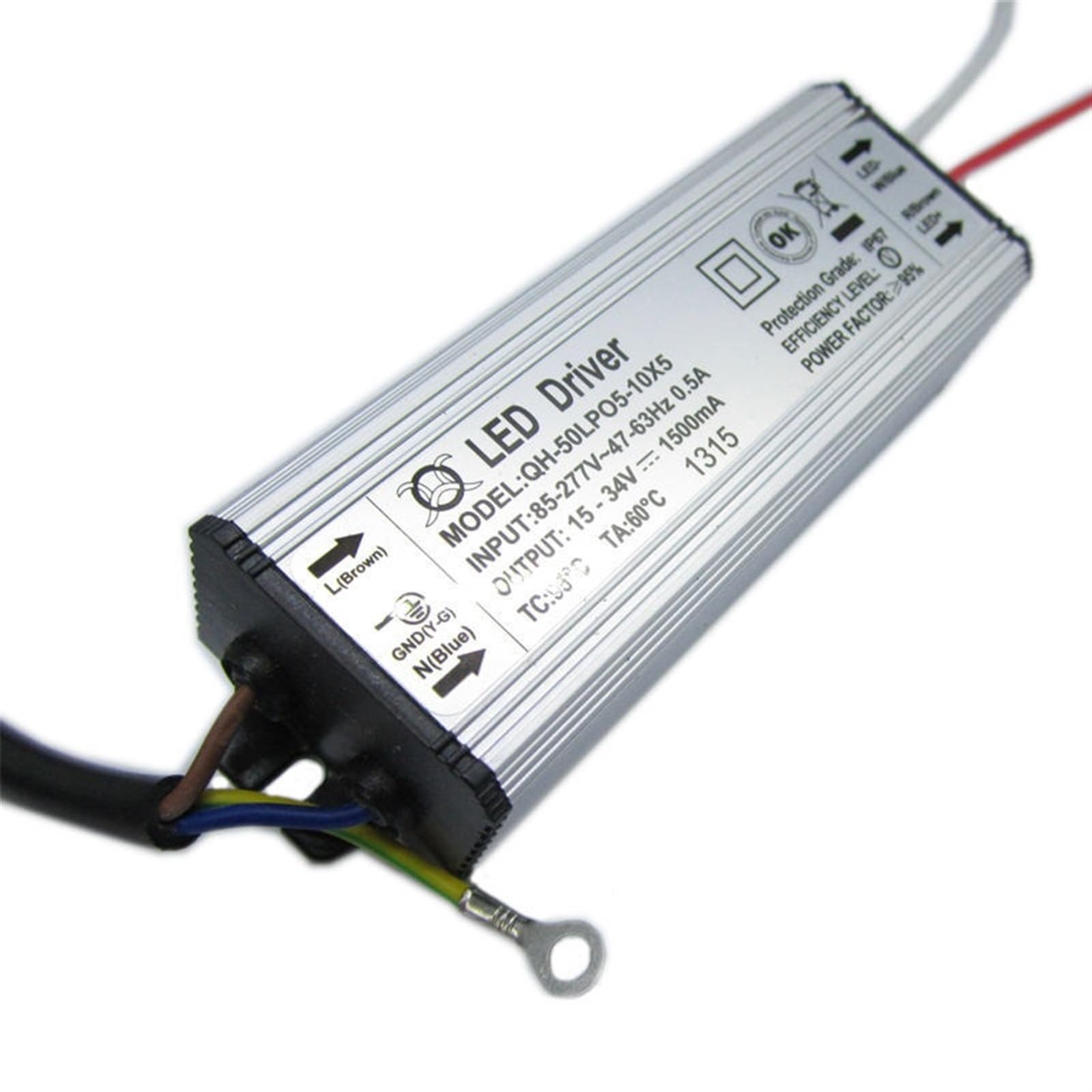 ANERTQUIH 2pcs/lot 1500mA 50W LED Driver DC15-34v Power Supply IP67 Waterproof Constant Current for FloodLight High