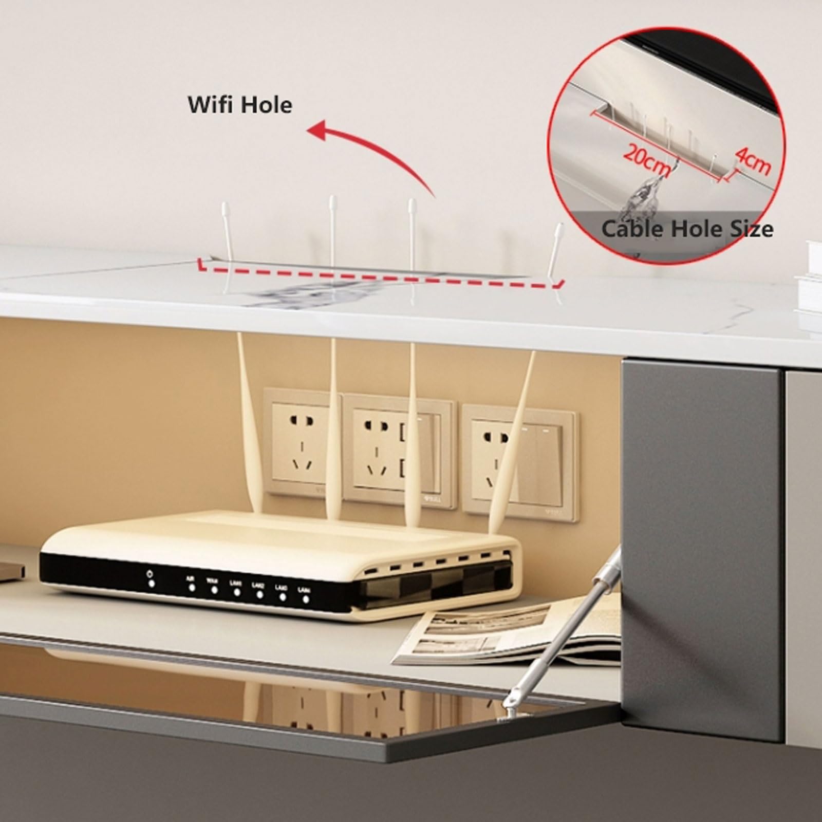 sogesfurniture Supporto TV bianco da 55 ', centro di intrattenimento