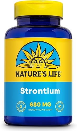NATURE'S LIFE Citrato de estroncio 680 mg - Suplemento de estroncio quelatado - Soporte de minerales traza - Alta absorción, digestión suave,
