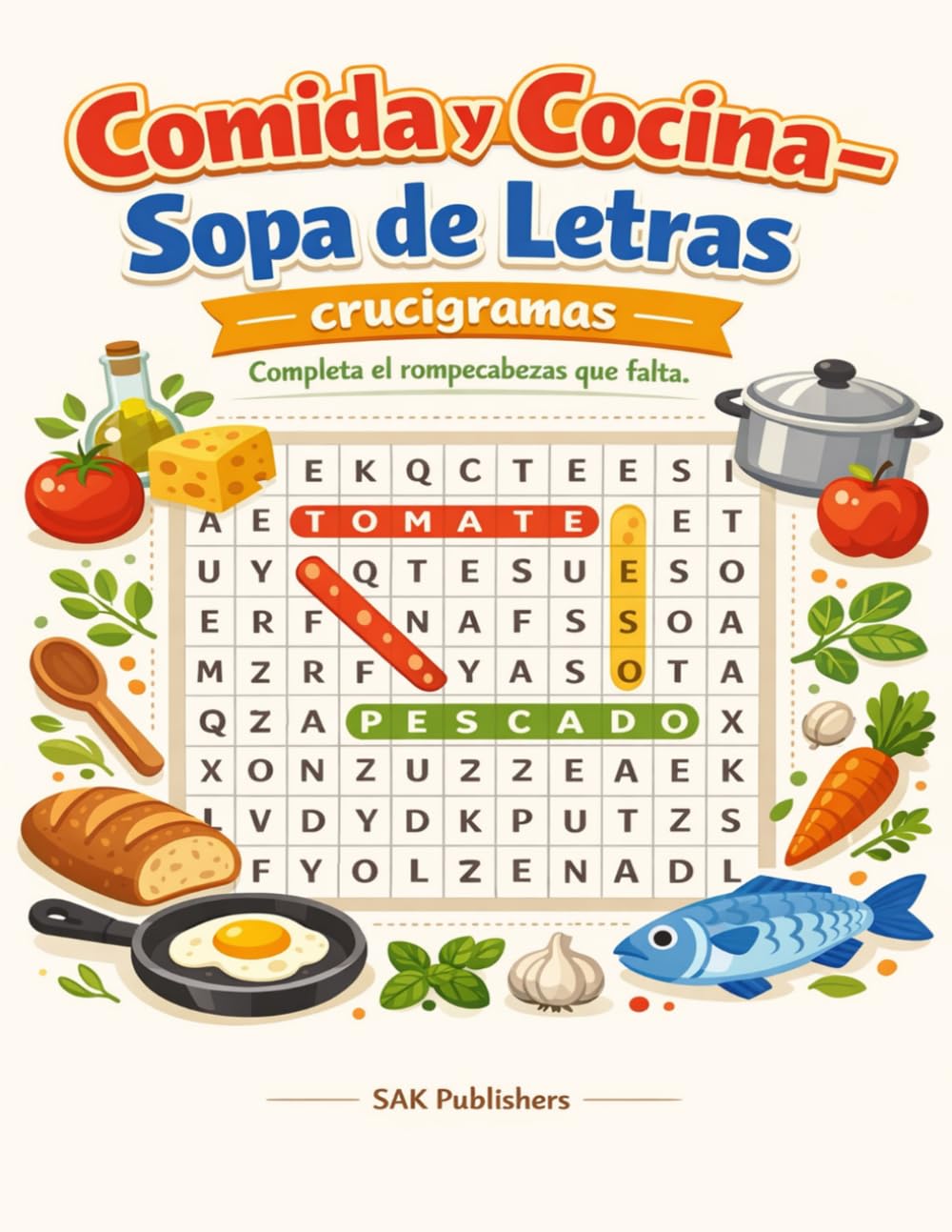 Comida y Cocina – Sopa de Letras: Palabras de Comida, Recetas y Cocina en Español
