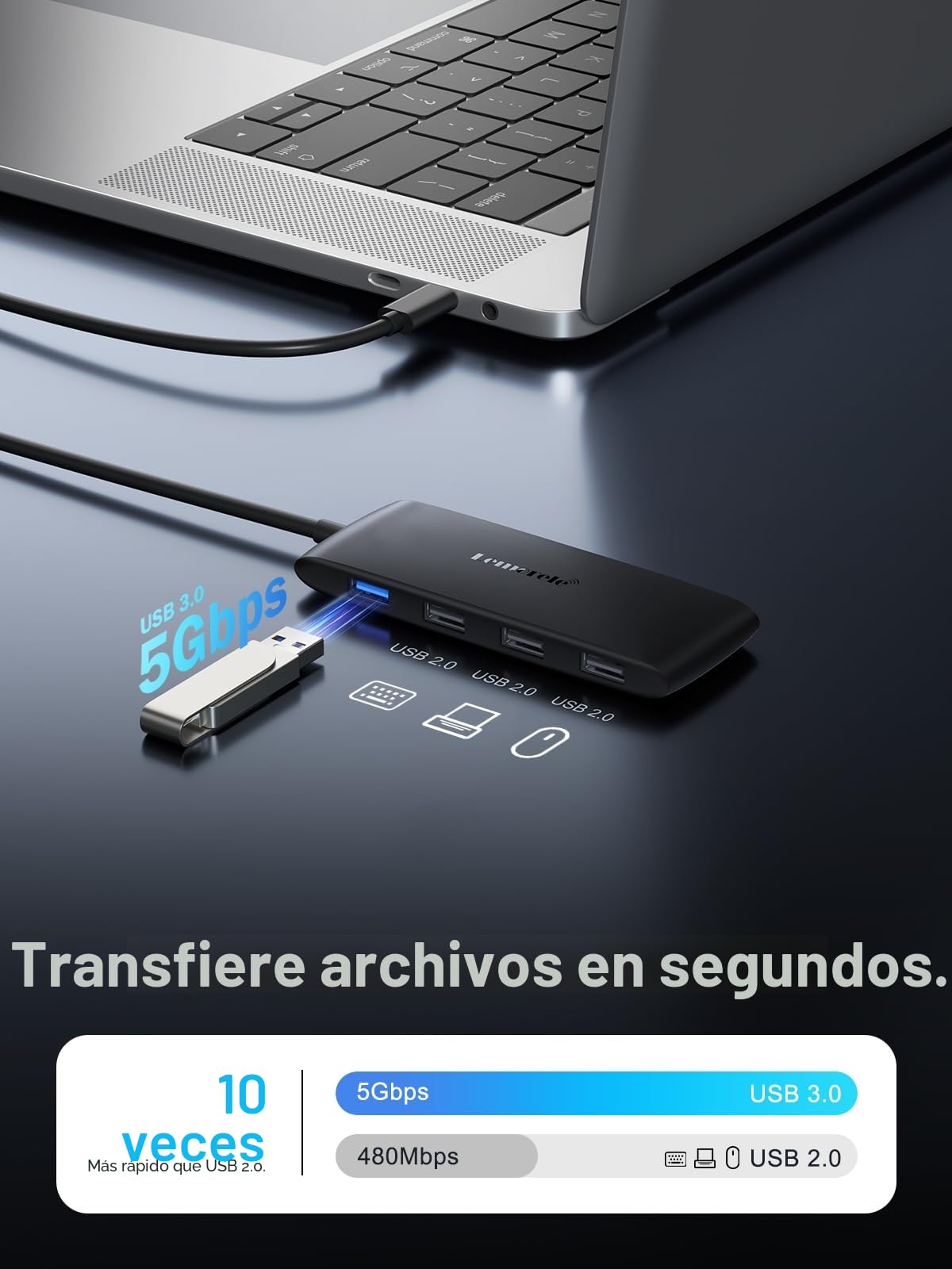 Lemorele Docking Station USB C Dual HDMI 4K60Hz, Hub USB Dual Monitor con 2*HDMI, 4 USB 3.0/2.0, PD 100W para MacBook/Windows/DELL/HP