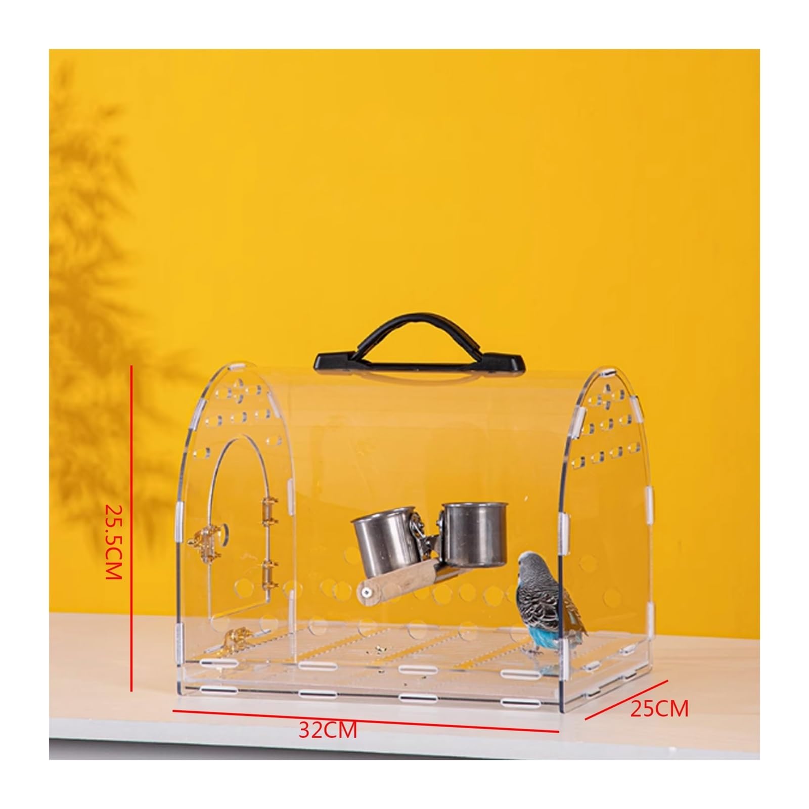 Gabbia Bird Gabbia for Uccelli Gabbia for pappagalli Trasparente Gabbia da asporto Borsa da asporto Portatile Gabbia for pappagalli in Acrilico Speciale Bird Cage(Piccolo)