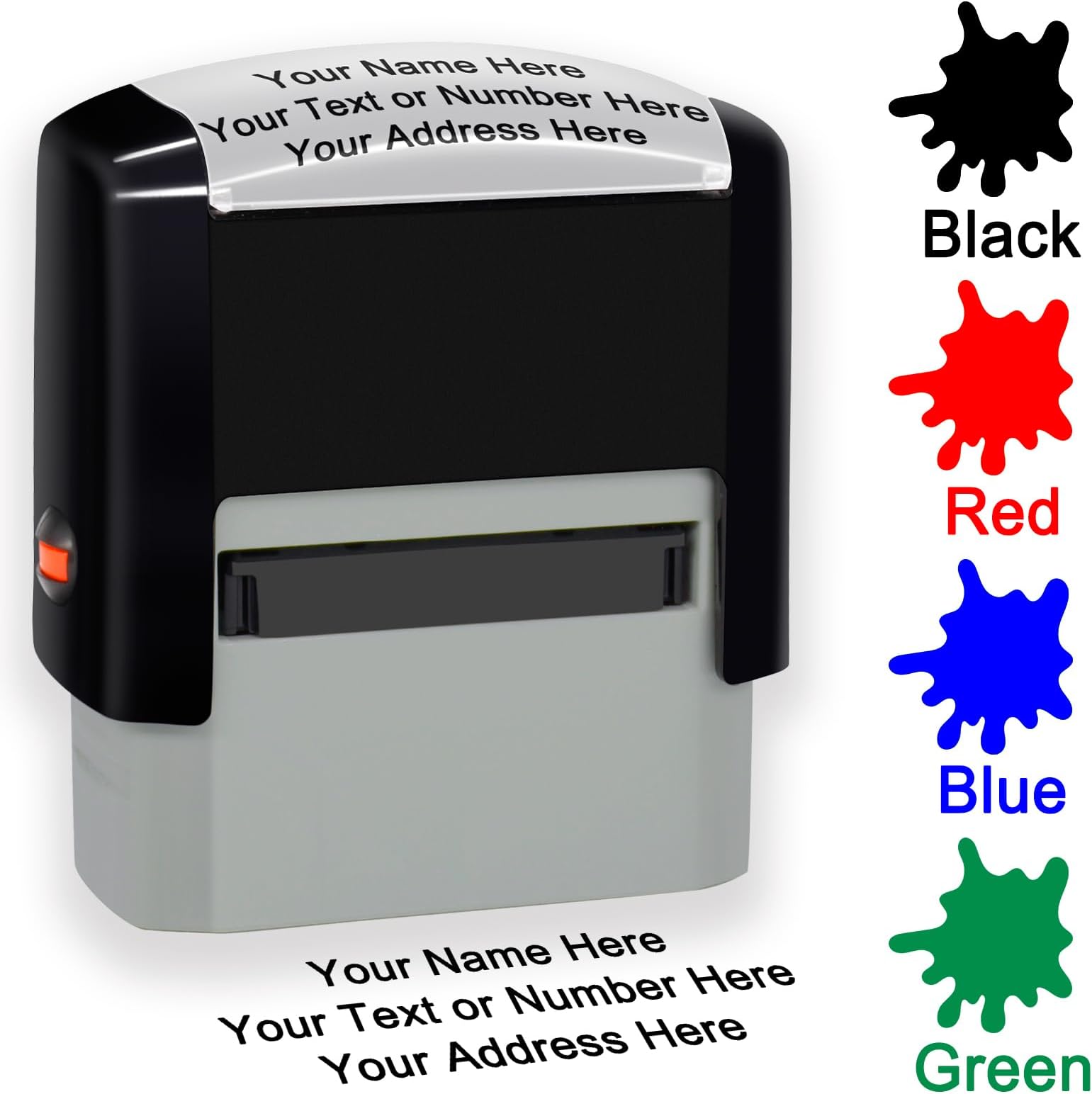 Custom Stamp Self Inking,Personalized Stamp,Up to 3 Lines, Return Address Stamp for Business,Office,Bank,Deposit,Card Making
