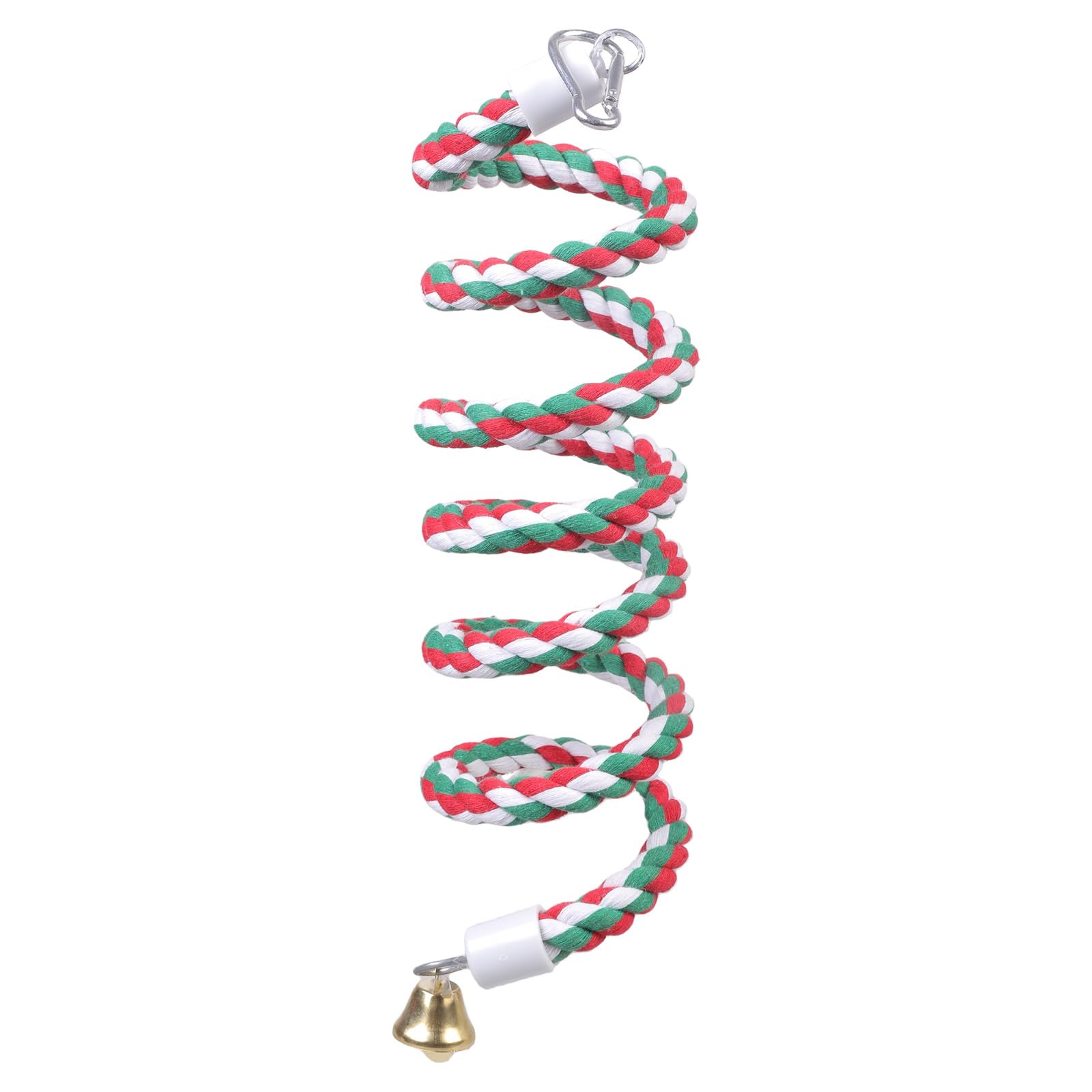 carotoe Bird Spiral-Rope Perch Cotton Rope with Cage Hanging Swing Bungee Toy for Chewing Climbing Size 0.6 ” X 63 ” Bird Bungee