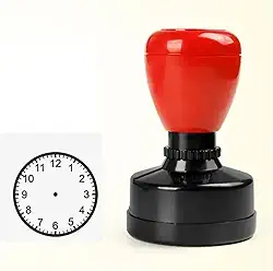 Carimbo de hora, aprenda a hora olhando as fotos, use carimbos para relógios de alunos e professores