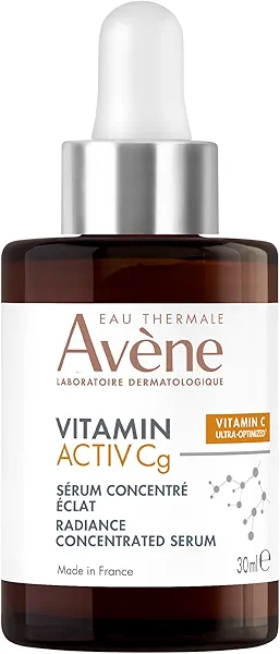 Avène Vitamin Activ Cg Radiance Concentrated Serum, Radiance Boosting Vitamin C Serum, powered by Vitamin Cg + Niacinamide + Bakuchiol, Visbily Reduce Wrinkles, Dark Spots & Fine Lines, 1 FL Oz