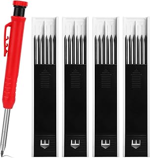 24PCS Black Pencil Refills for Carpenter Mark Pencils, 2.8mm Solid Deep Hole Mechanical Construction Pencil Replacements