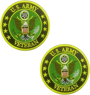 2 PCS Tactical Military Veteran Patch Full Embroidery Army Navy Air Force Veteran Patch for Veteran Support Caps,Bags,Backpacks,Clothes,Vest,Military Uniforms,Tactical Gears Etc.